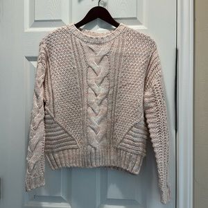 Light pink cable, knit sweater